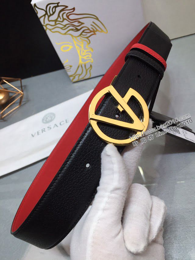 VERSVE男士皮帶 範思哲可逆皮帶 範思哲小牛皮美杜莎V型扣孔腰帶  jjp2214